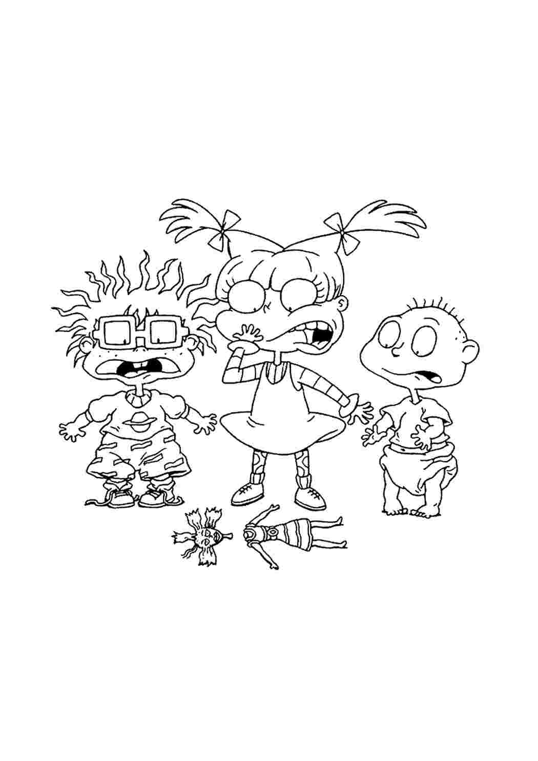 Раскраска розмальовки мультфільми Nickelodeon розмальовки Анжеліка Томмі Чаккі дітки хлопчик дівчинка