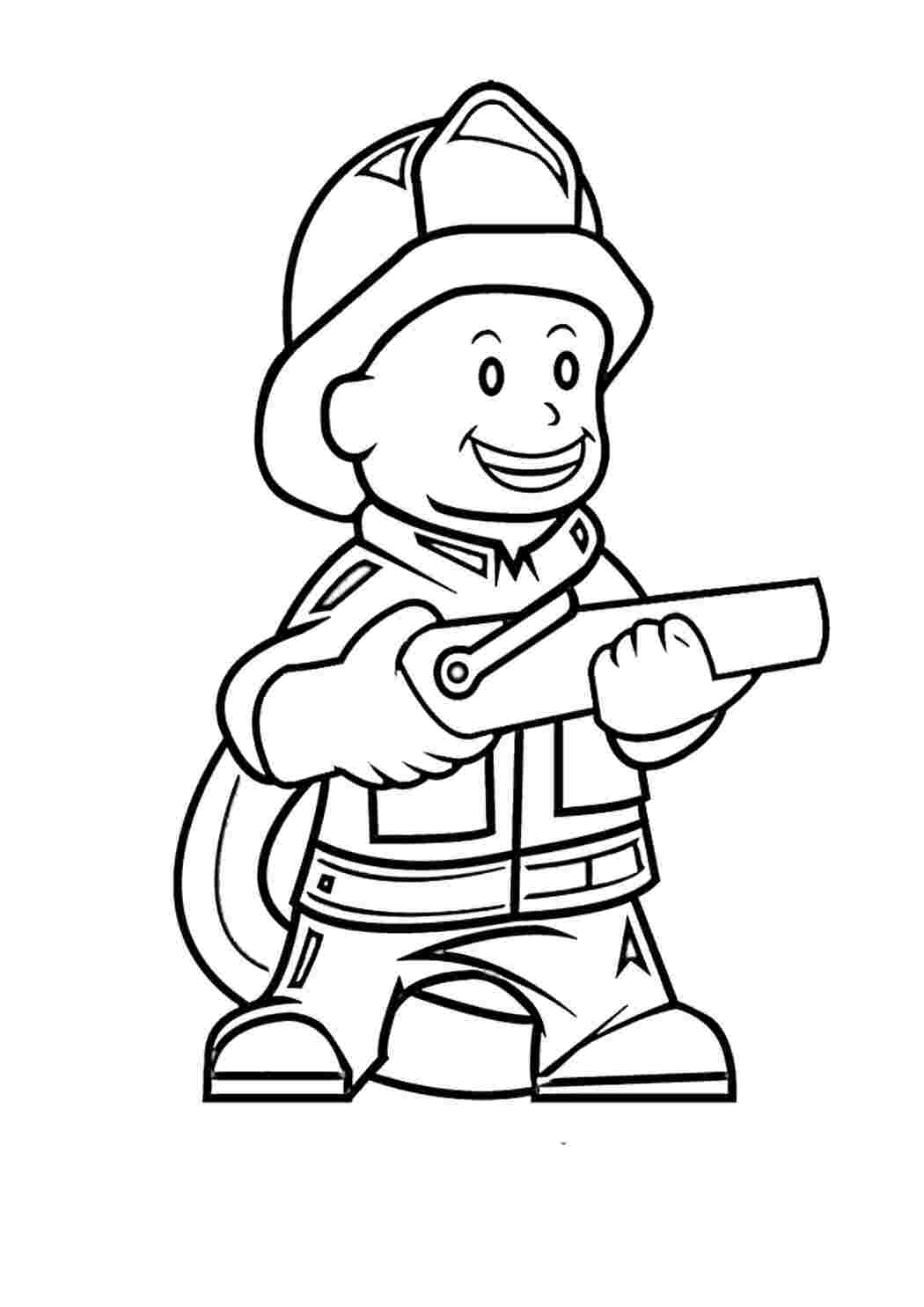 Раскраска Гарні розмальовки Маленький пожежник