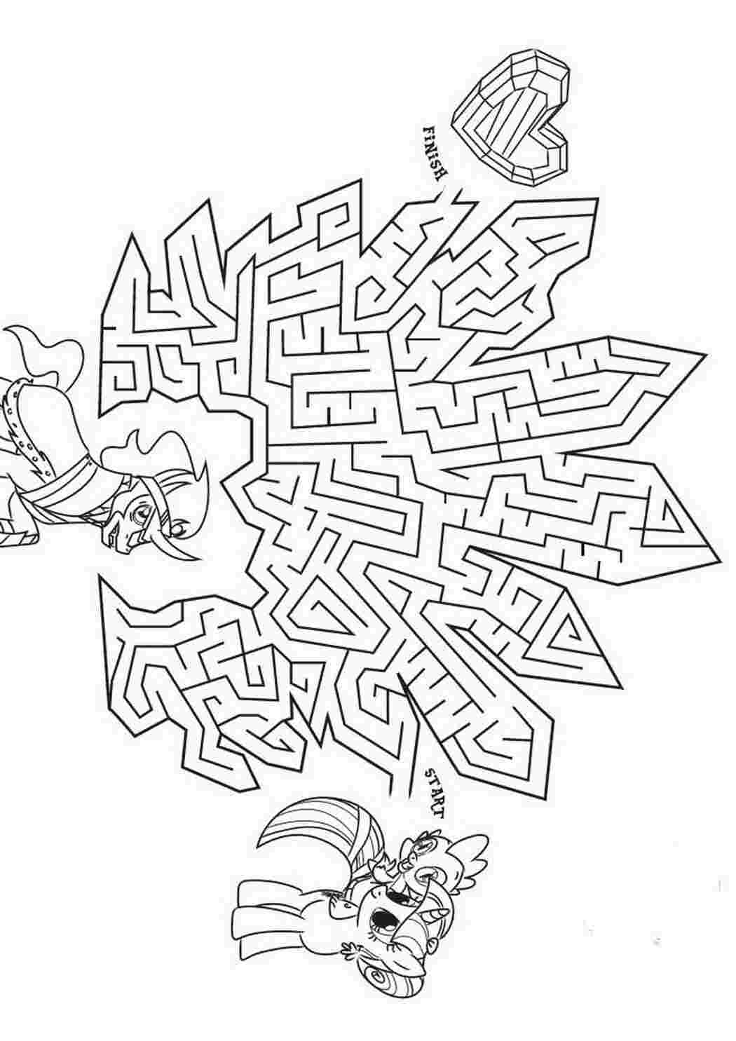 Раскраска Розфарбовки моя маленька поні гра лабіринт для дівчаток