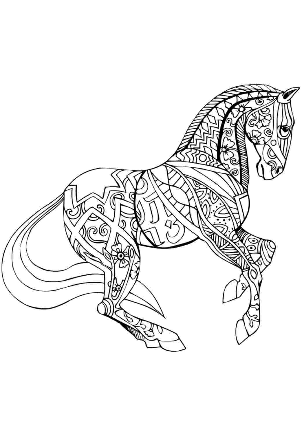 Раскраска Гарні розмальовки Біжить кінь