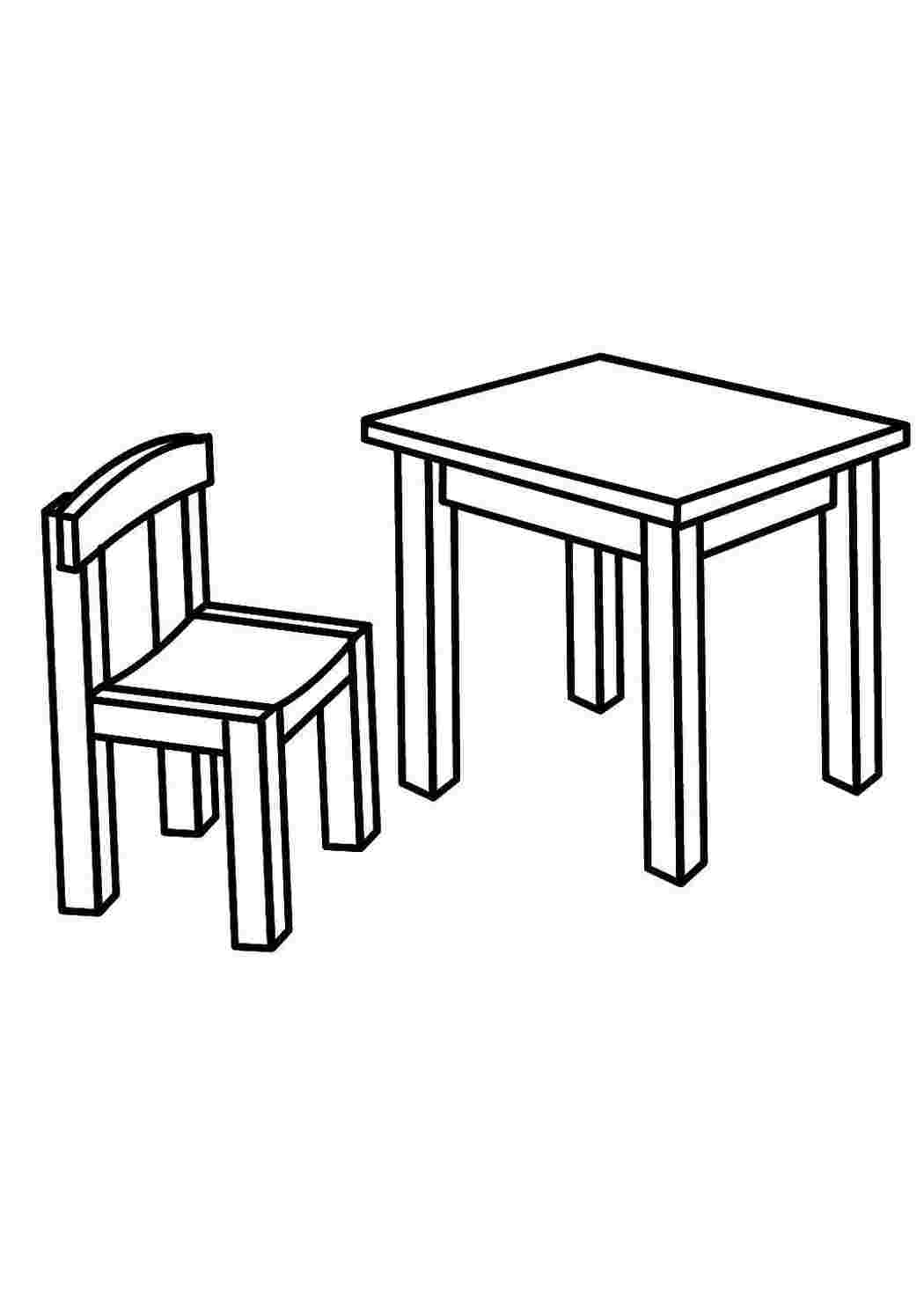 Раскраска Стіл і стілець