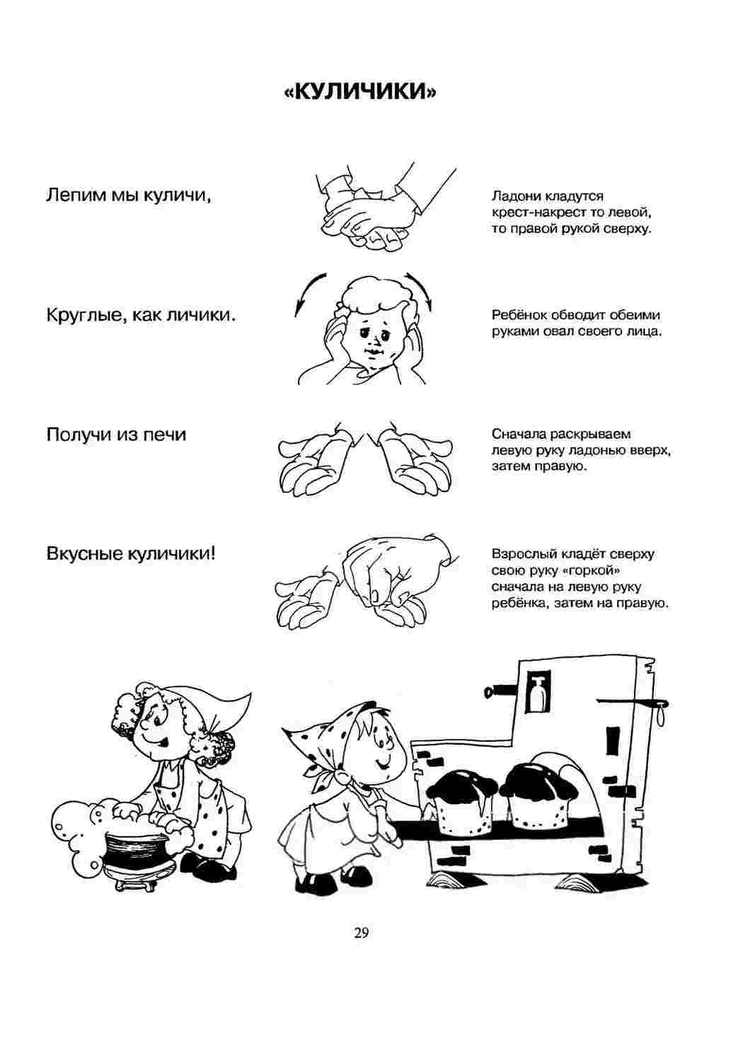 Раскраска Розфарбовки для розвитку дитини із зображеннями пальчикових ігор