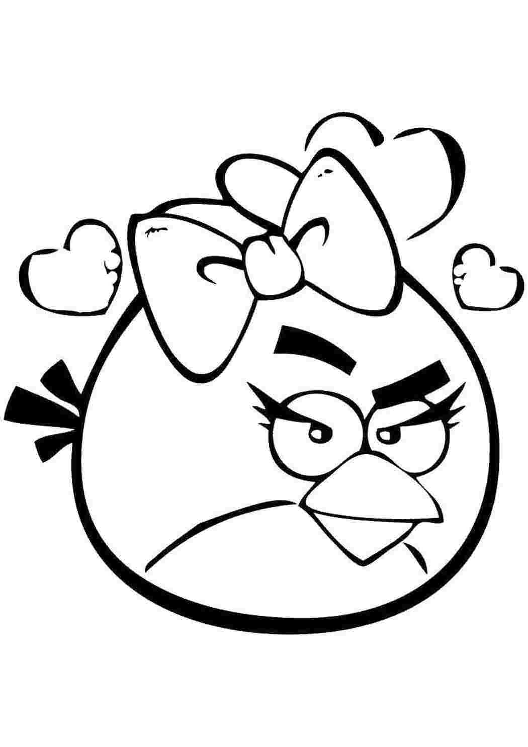 Раскраска Пташка дівчинка з Angry Birds