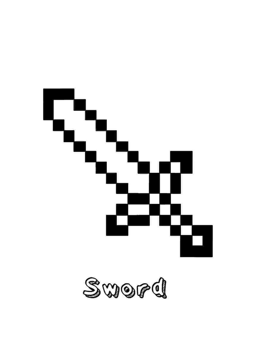 Раскраска Майнкрафт, зброя