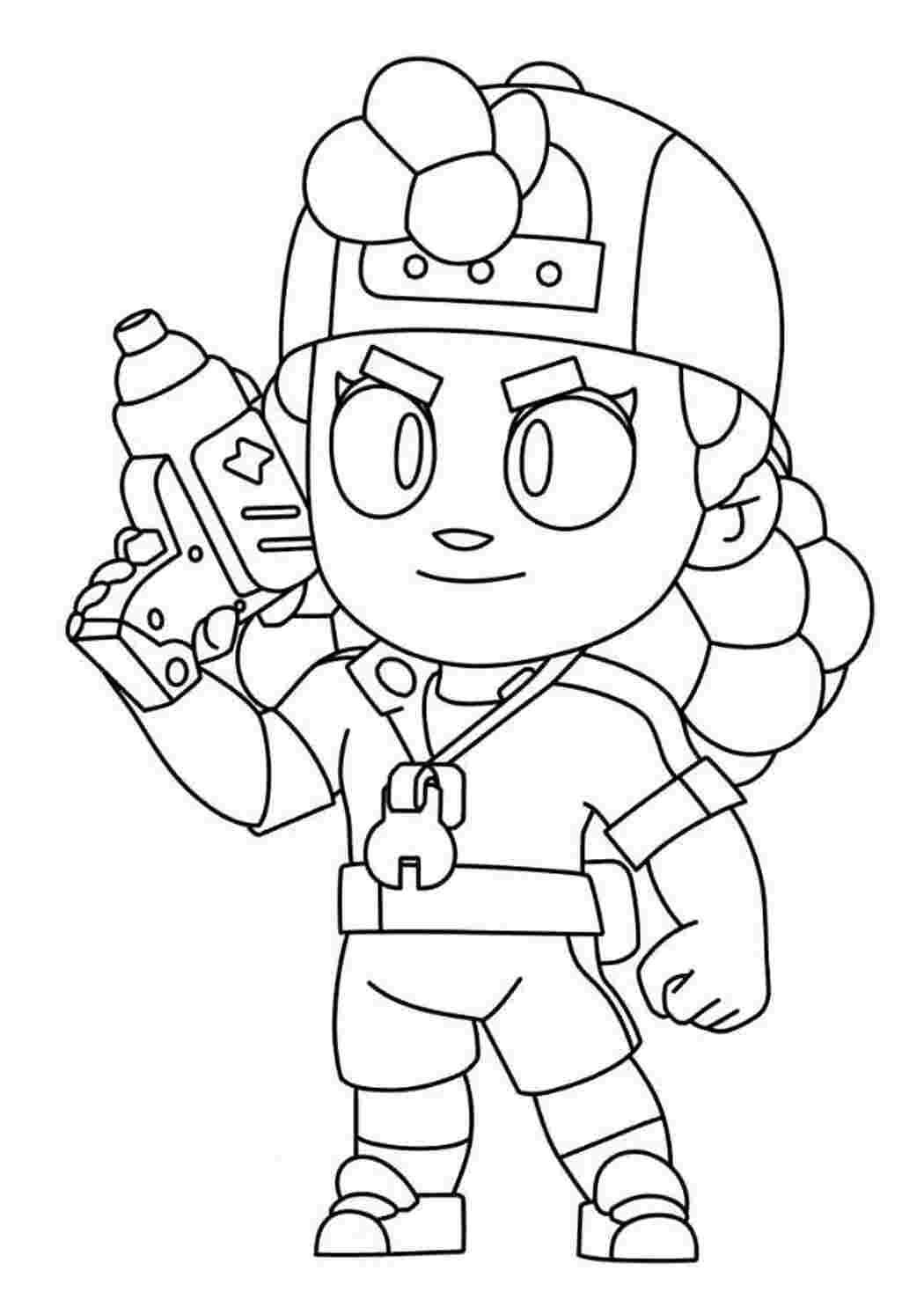 Раскраска Гарні розмальовки Розфарбування Brawl Stars Мег