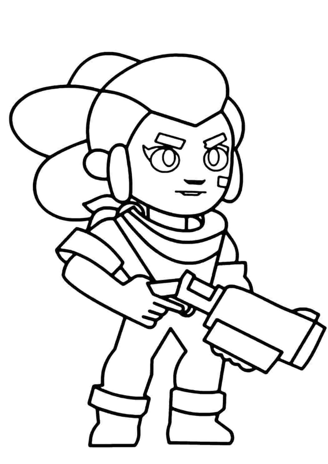 Раскраска Гарні розмальовки Розмальовка Brawl Stars Чудова Шелі