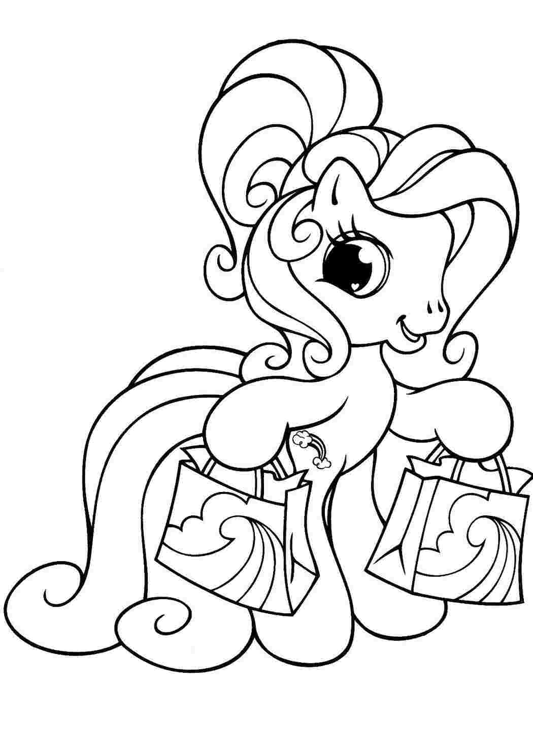 Раскраска Пні з My Little Pony з покупками