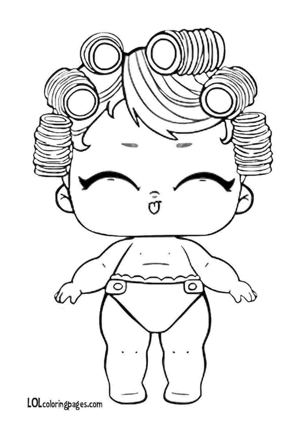 Раскраска Розфарбування для дівчаток з лялькою LOL Lil Babydoll розмальовки LOL Decoder
