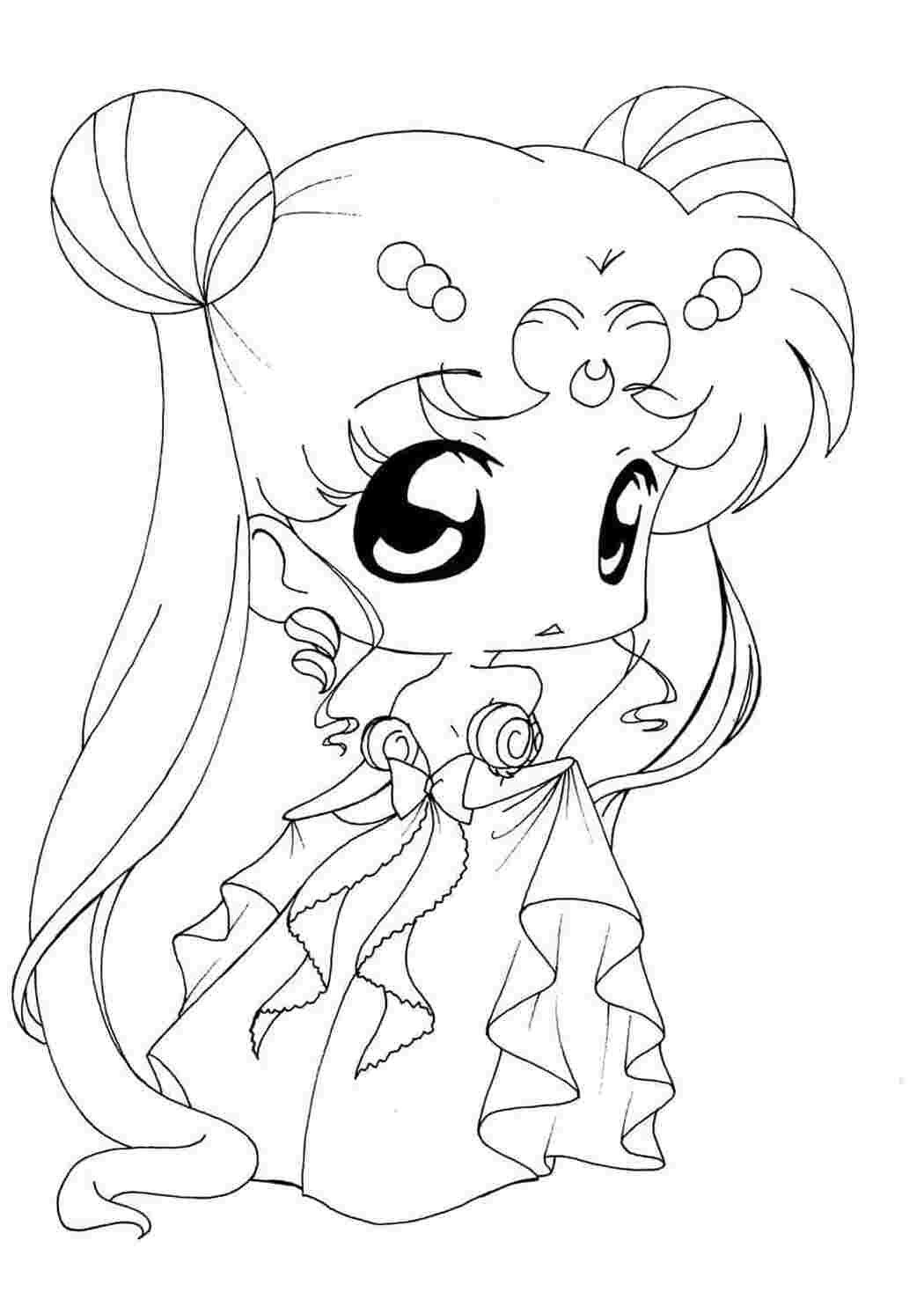 Раскраска Гарні розмальовки Розфарбування Чибі Принцеса