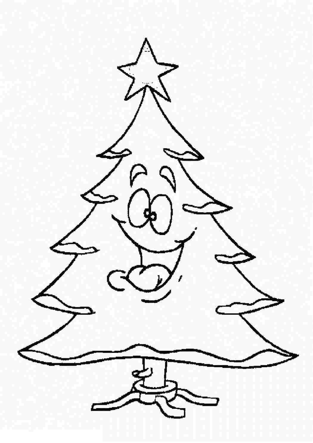 Раскраска Весела ялинка з зіркою