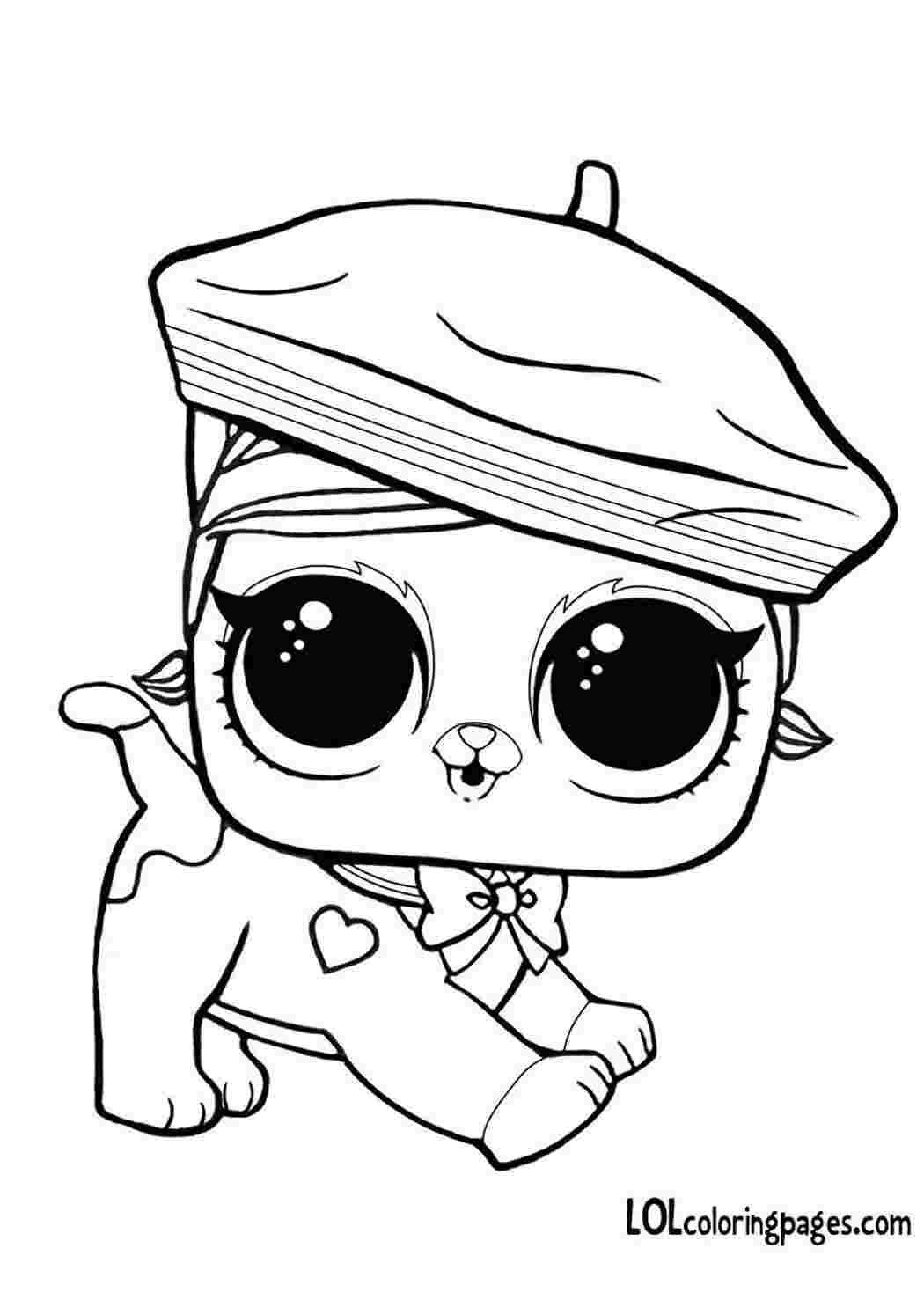 Раскраска Розфарбування Fuzzy Fan розмальовки ляльки LOL роздрукувати А4 котик у беретику