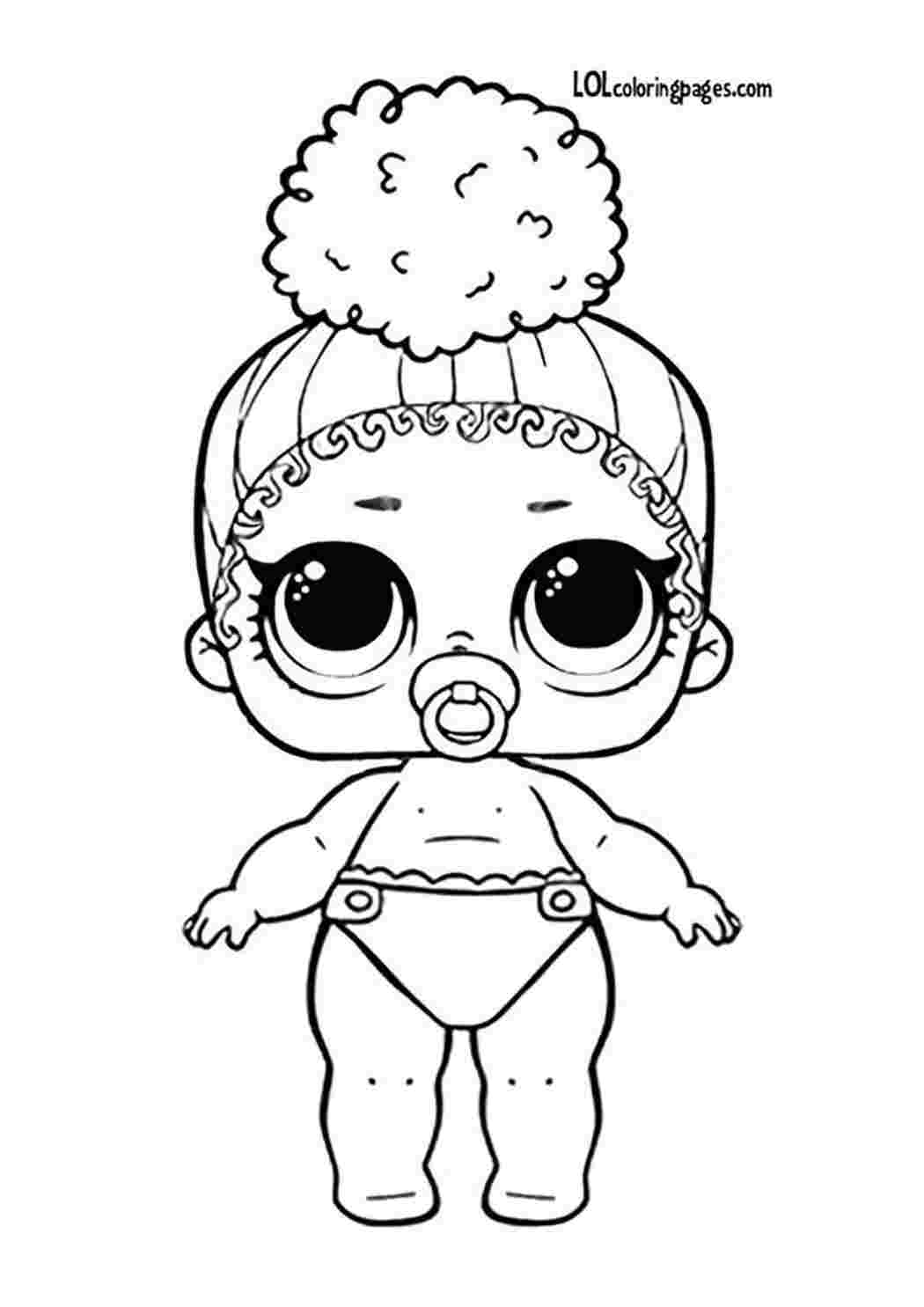 Раскраска Розфарбування для дівчаток з лялькою LOL Lil Boss Queen розмальовка LOL роздрукувати безкоштовно