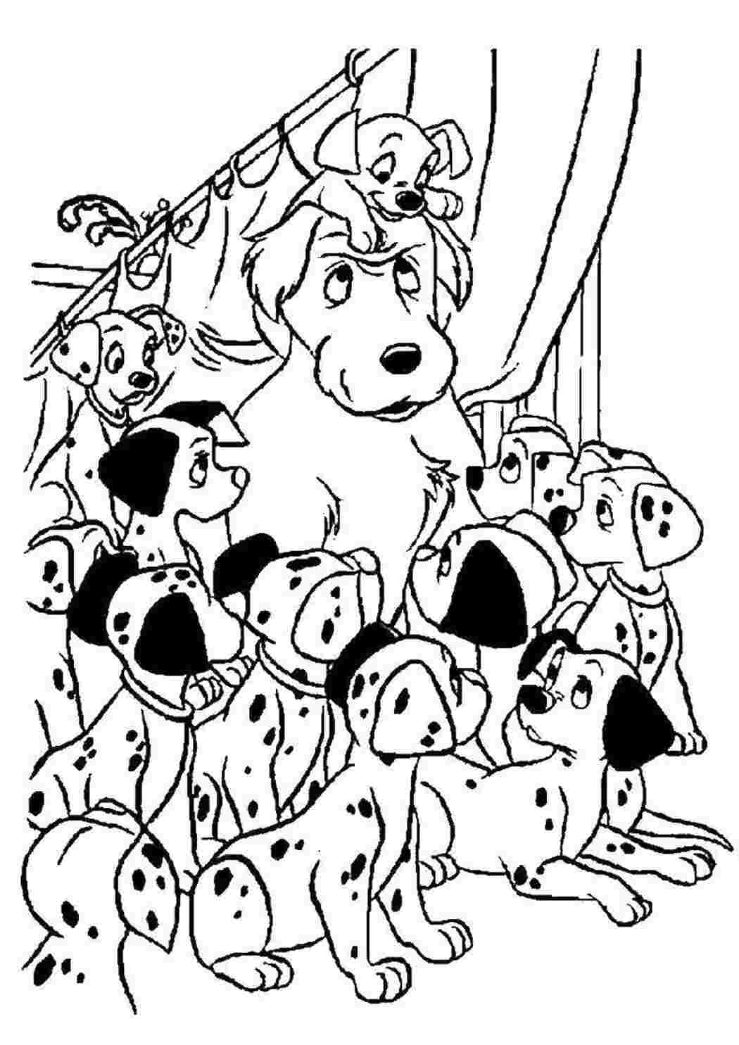 Раскраска Дальматинці слухають історію