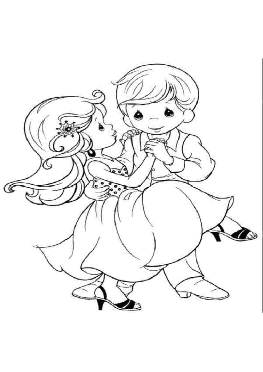 Раскраска Танець молодят