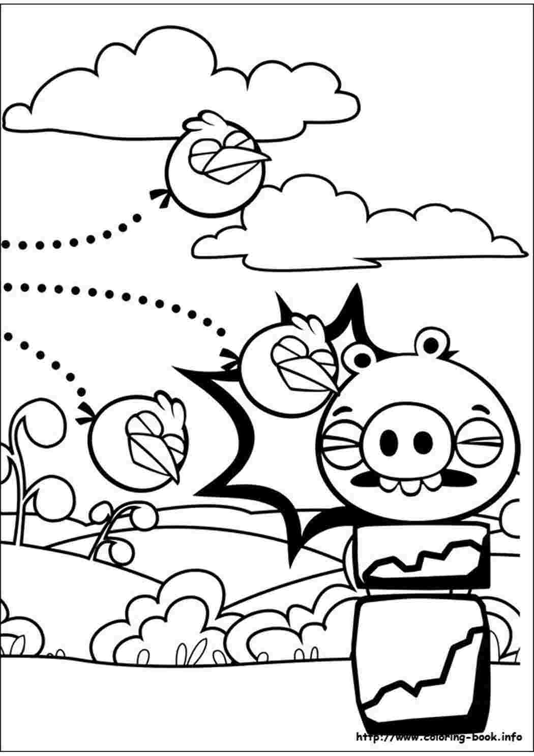 Раскраска розмальовки на тему Angry Birds