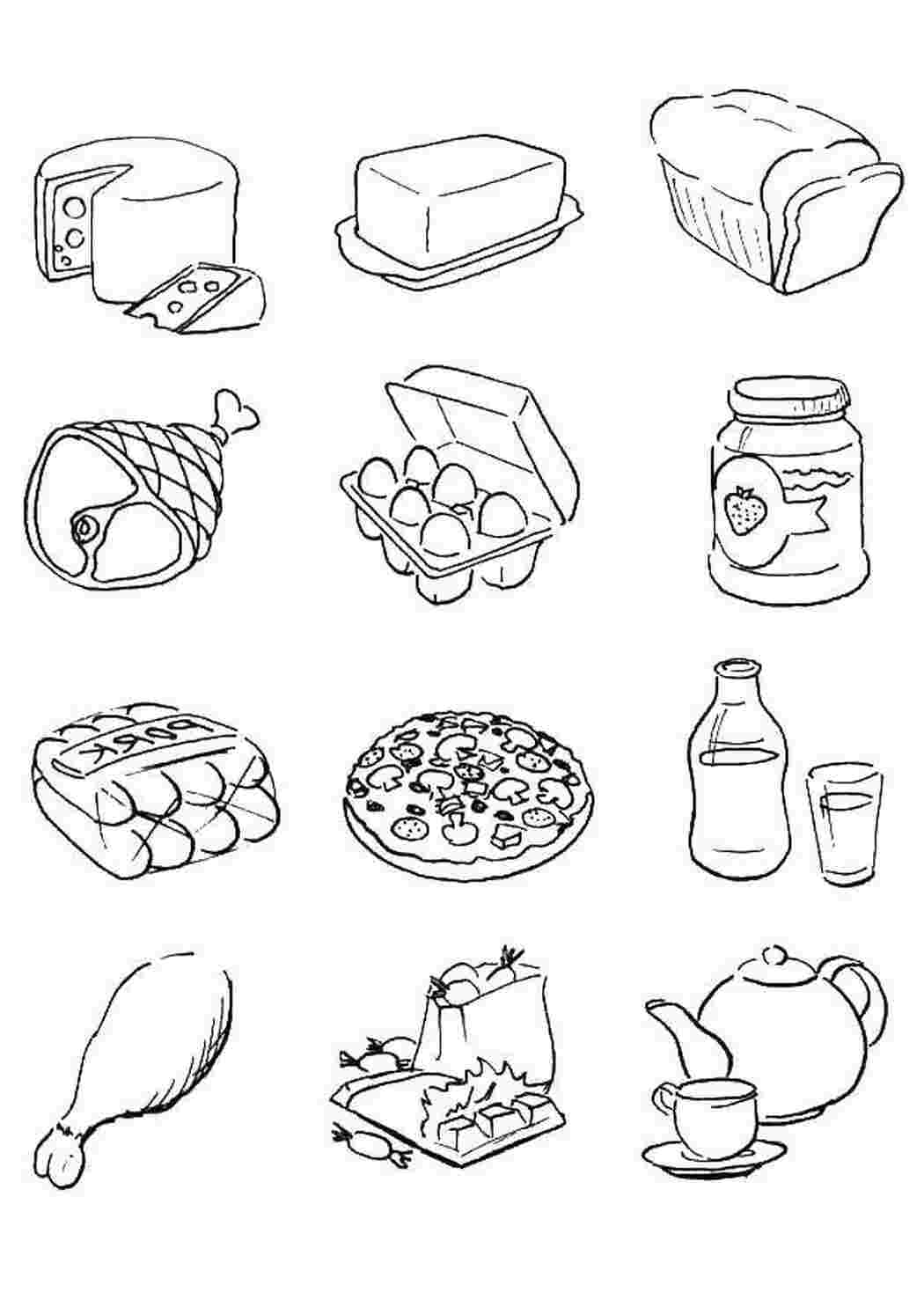 Раскраска Різні продукти