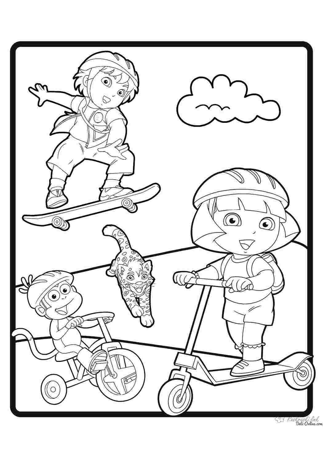 Раскраска Даша та Дієго