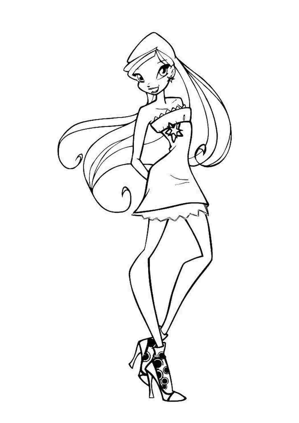 Раскраска Стелла з мультфільму Winx