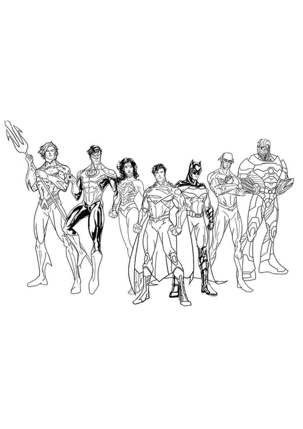 Раскраска Розфарбовування супергерої DC Comics