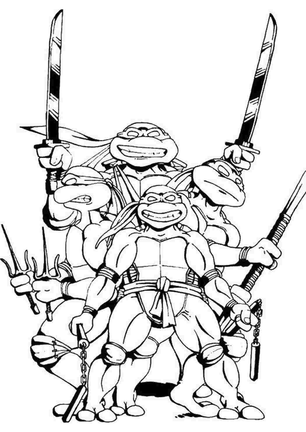 Раскраска Зброя черепах
