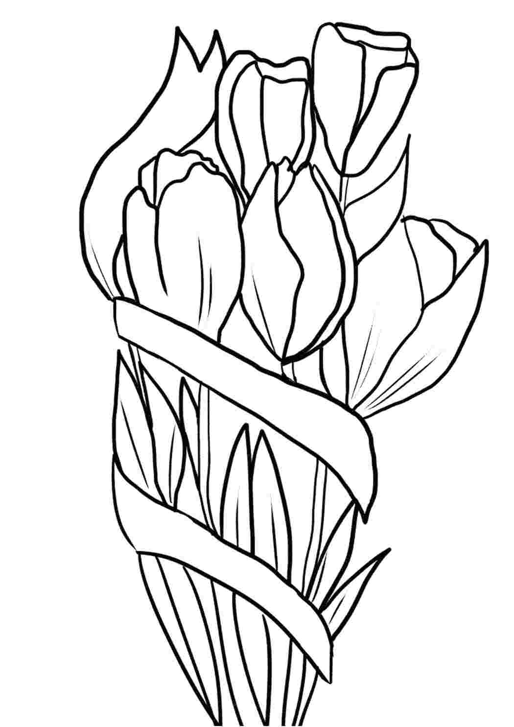 Раскраска Гарні розмальовки Квіти в обгортці