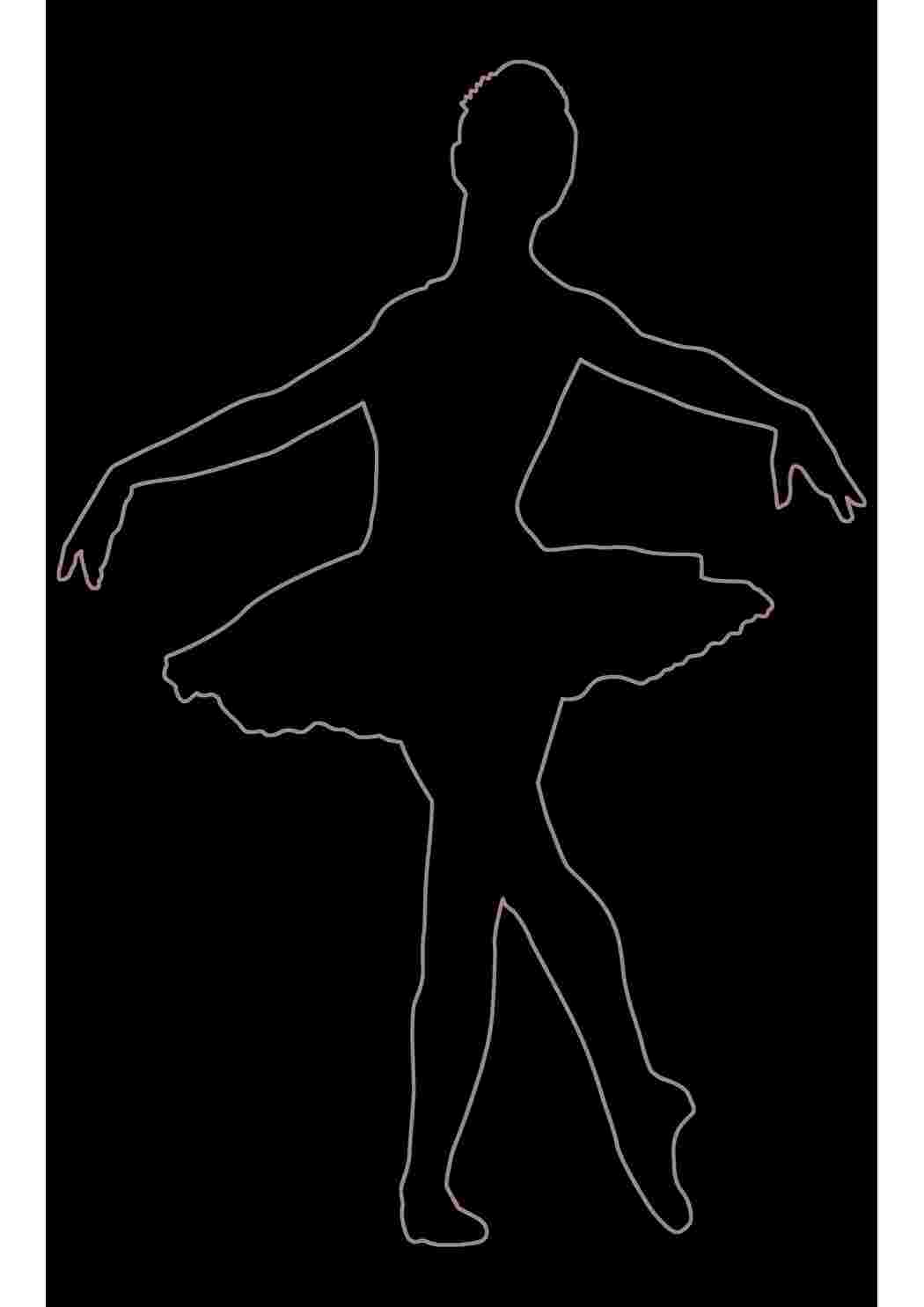 Раскраска Розфарбунки контурів балерина для вирізання з паперу дітям для поделок для трафаретів