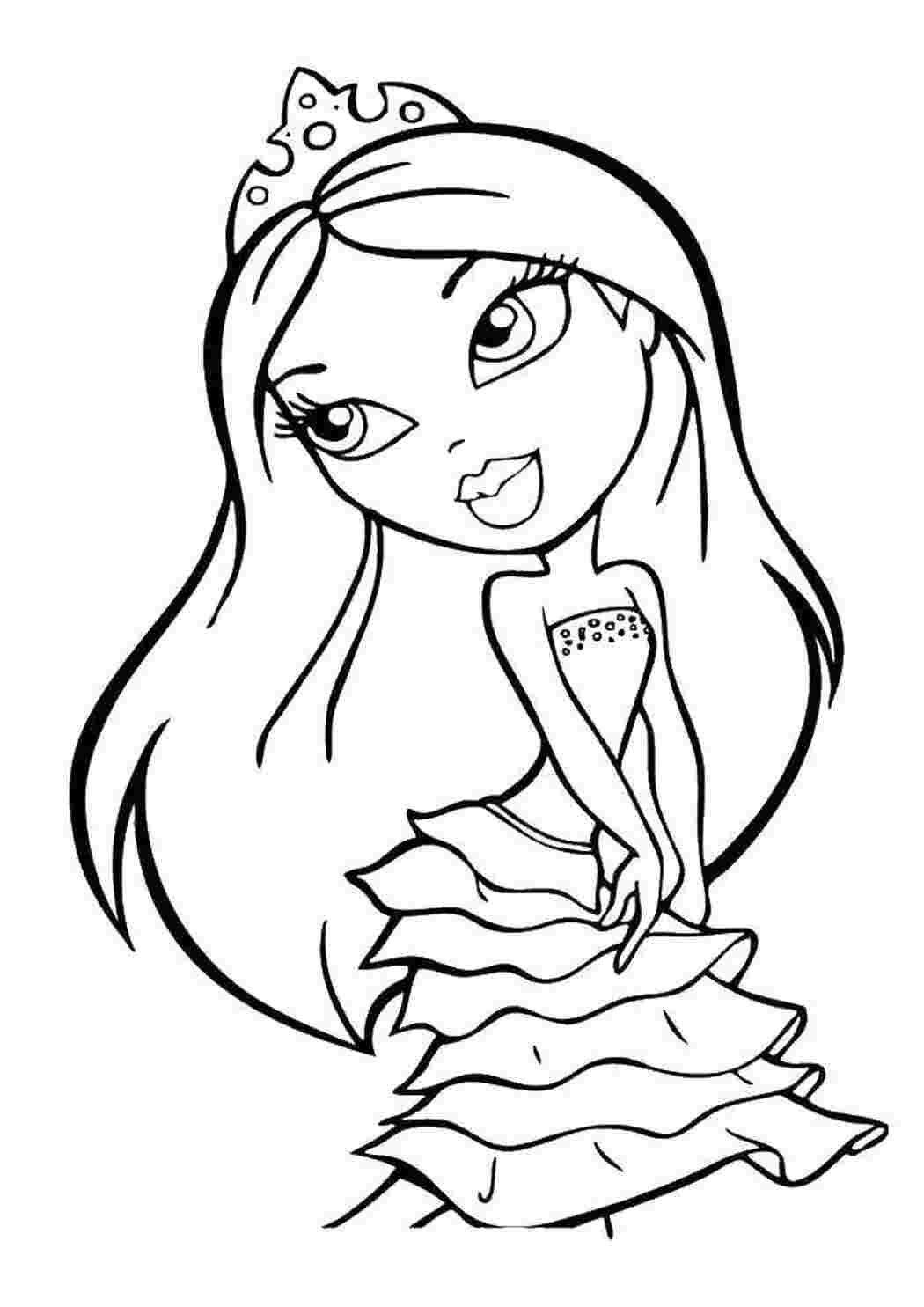 Раскраска Лялька з Bratz принцеса