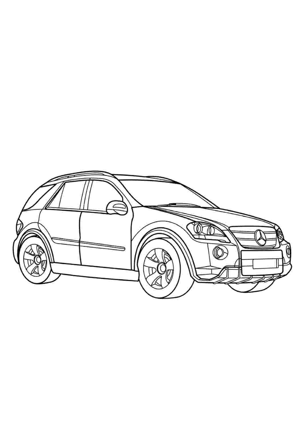Раскраска Гарні розмальовки Розфарбування Mercedes Benz Позашляховик Mercedes