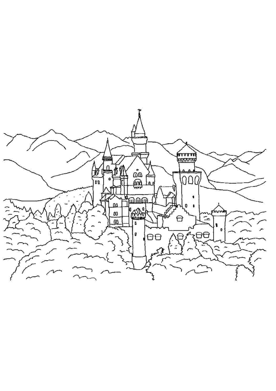 Раскраска казковий замок