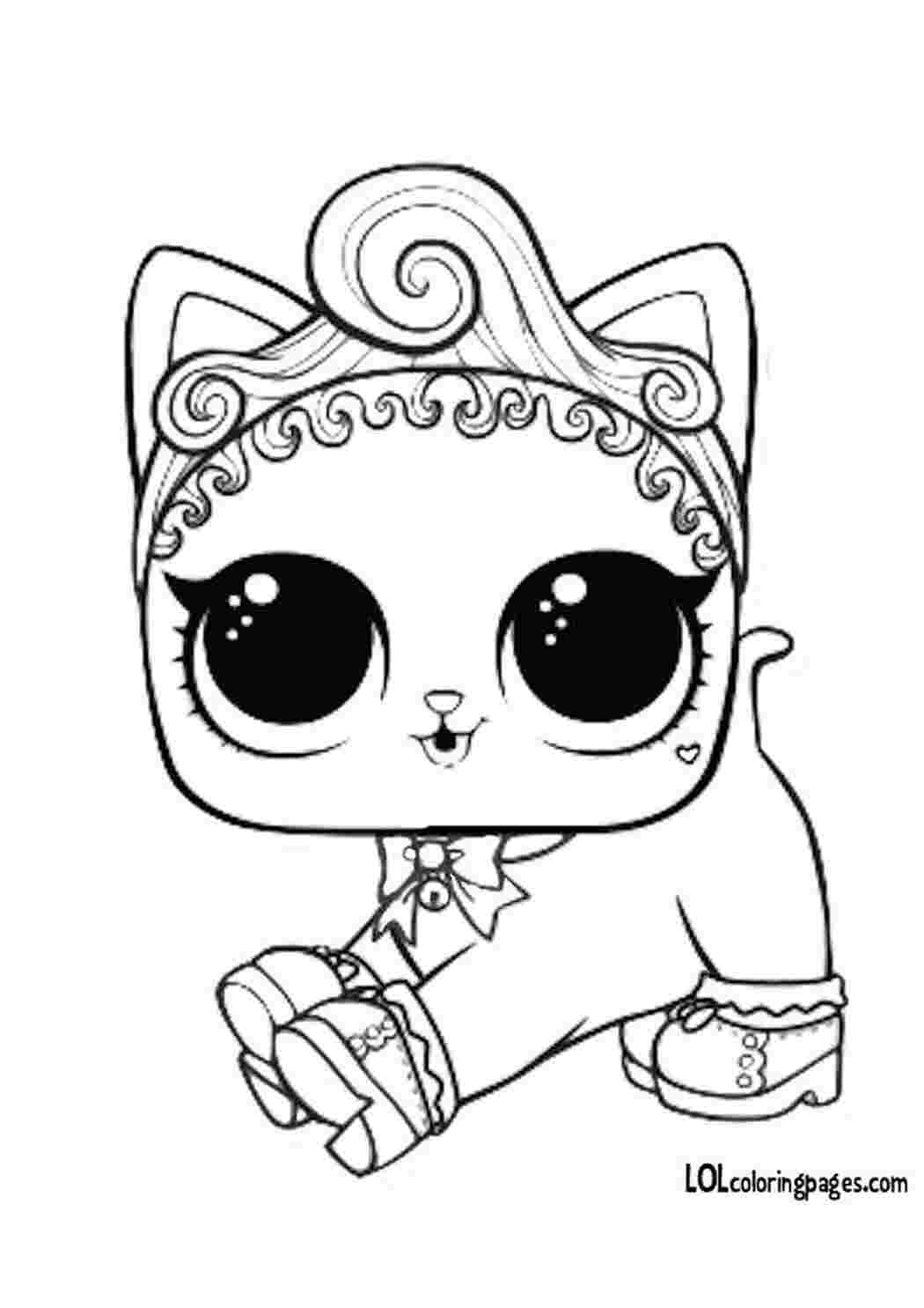 Раскраска Розфарбовки LOL маленької Royal Kitty Cat лялька LOL кошеня