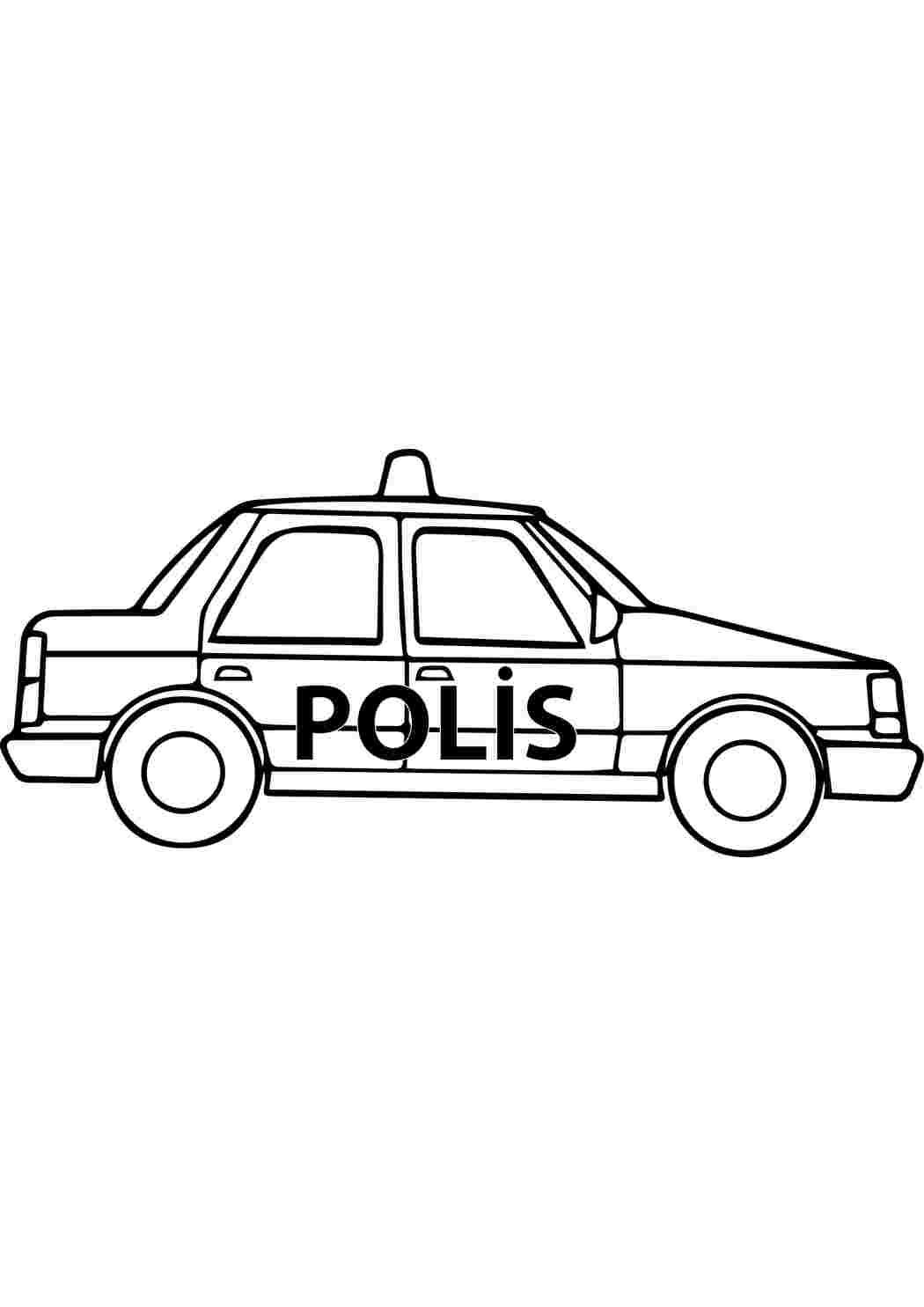 Раскраска Гарні розмальовки Розфарбування Поліцейська машина Поліцейська машина для хлопчиків 3 років