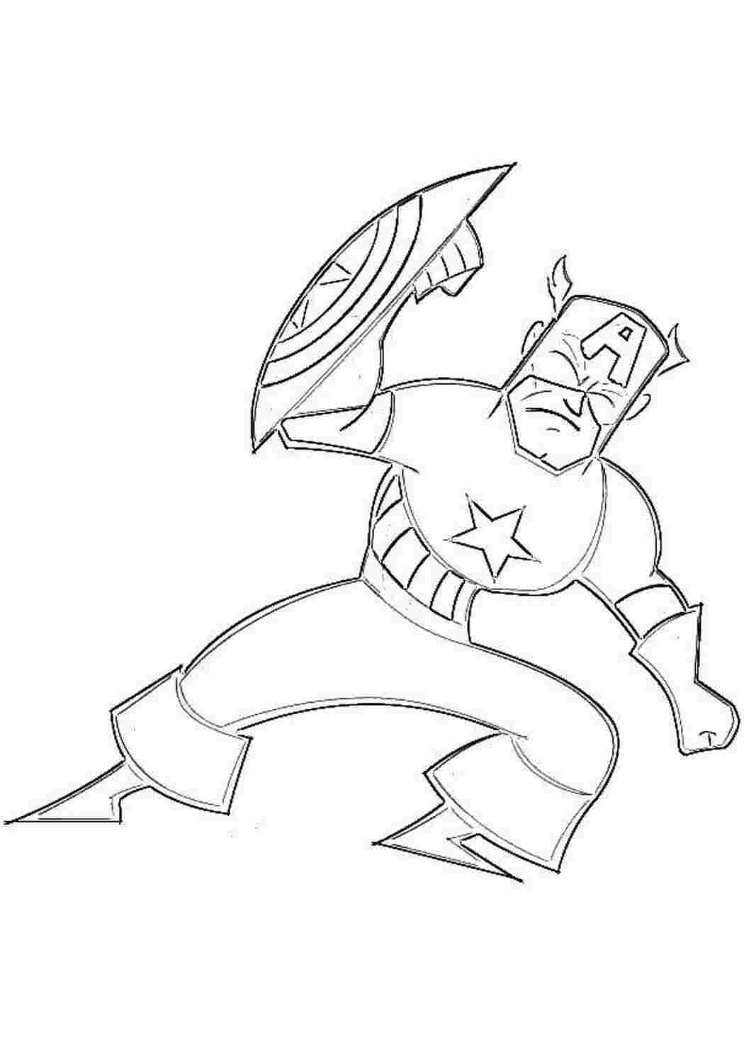 Раскраска Капітан Америка і щит