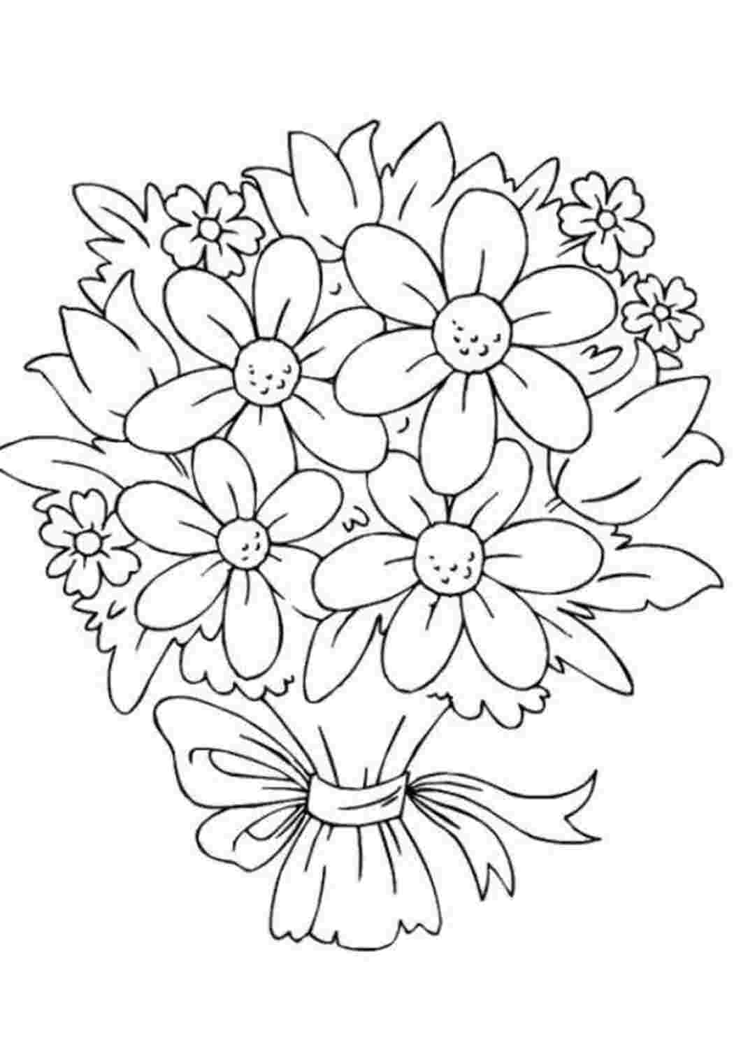 Раскраска Букет чудових квітів