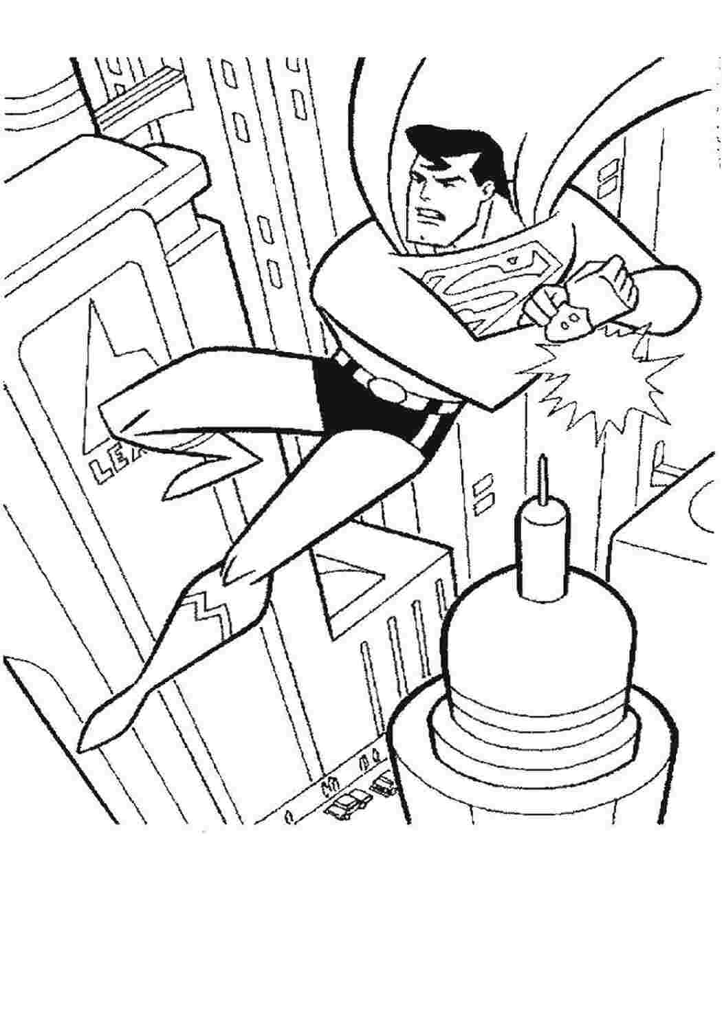 Раскраска Супермен у місті