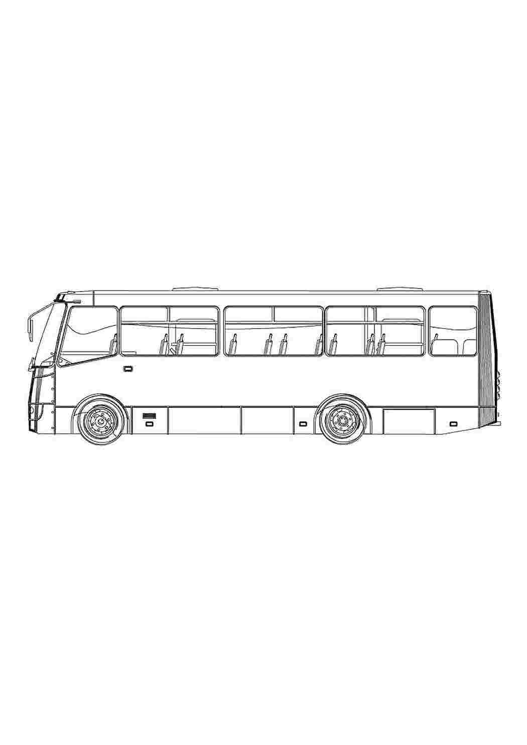 Раскраска Розфарбування автобуса