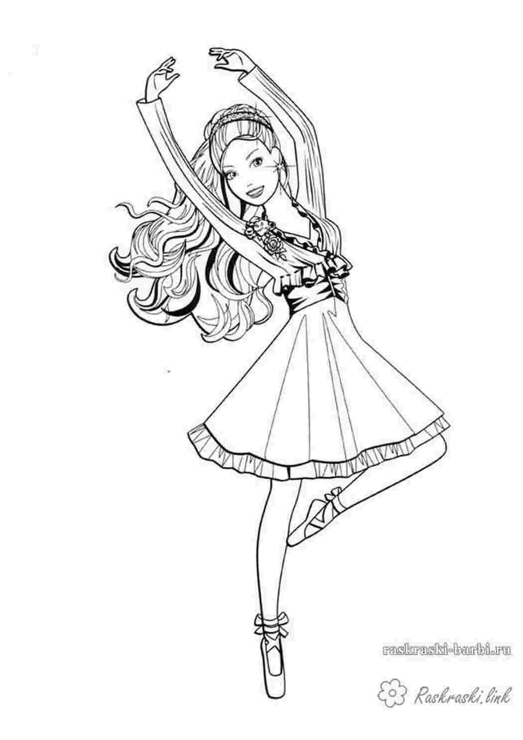 Раскраска Дівчаткам дівчинка танцівниця костюм