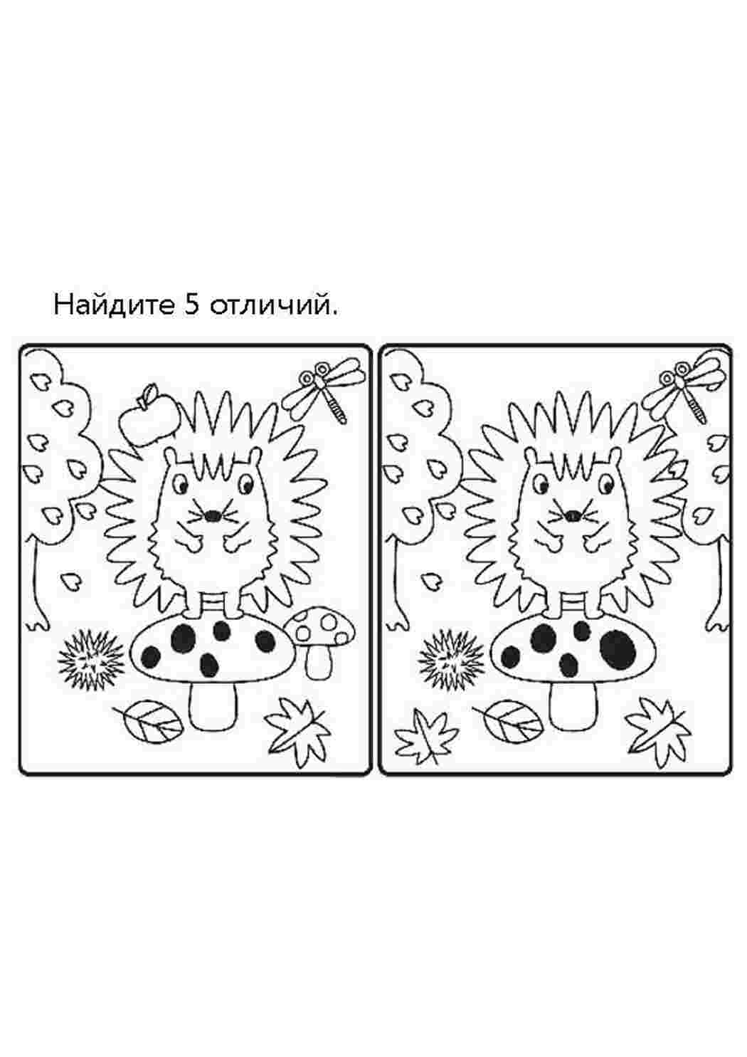 Раскраска Малюнки з завданнями на уважність