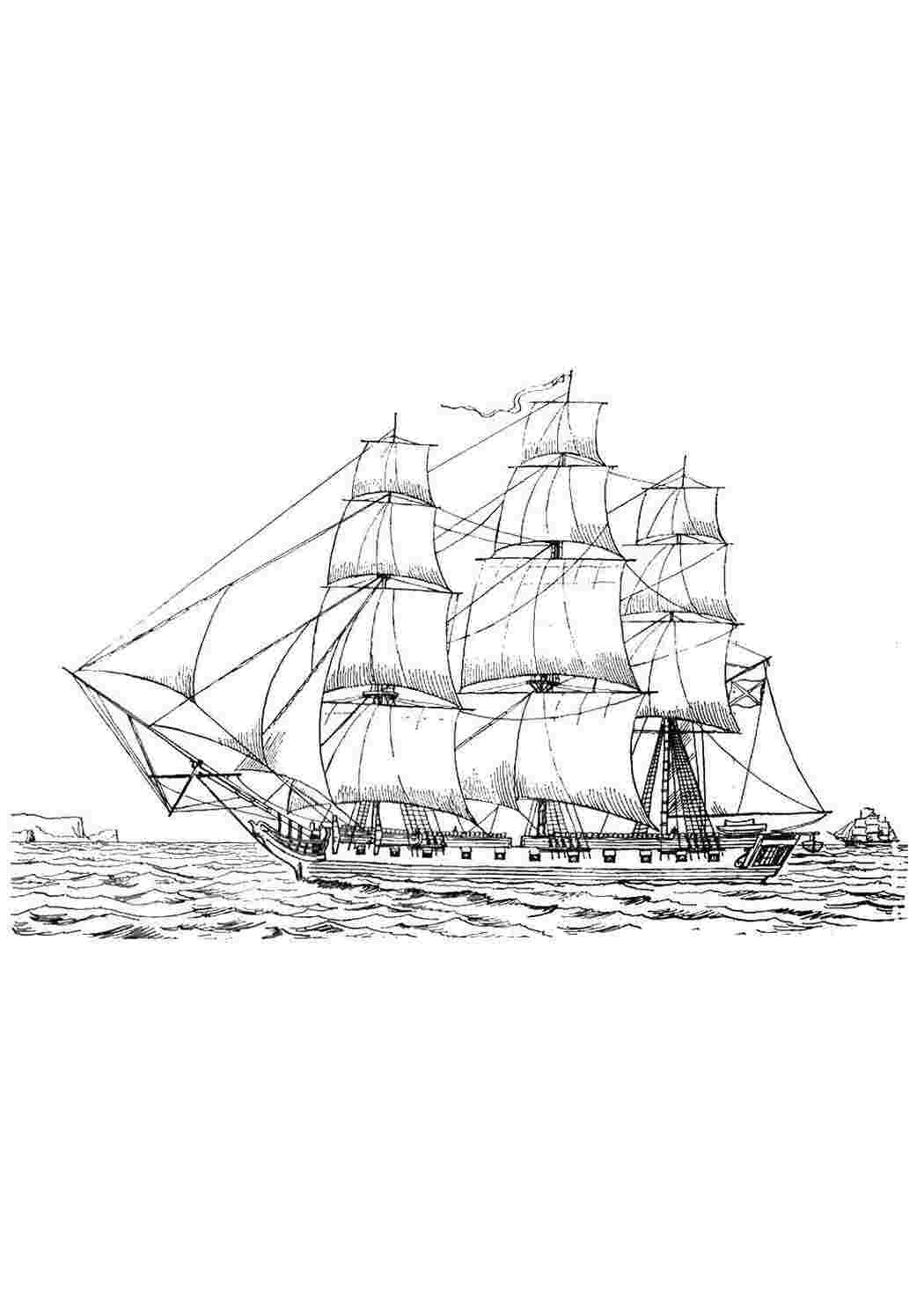 Раскраска фрегат