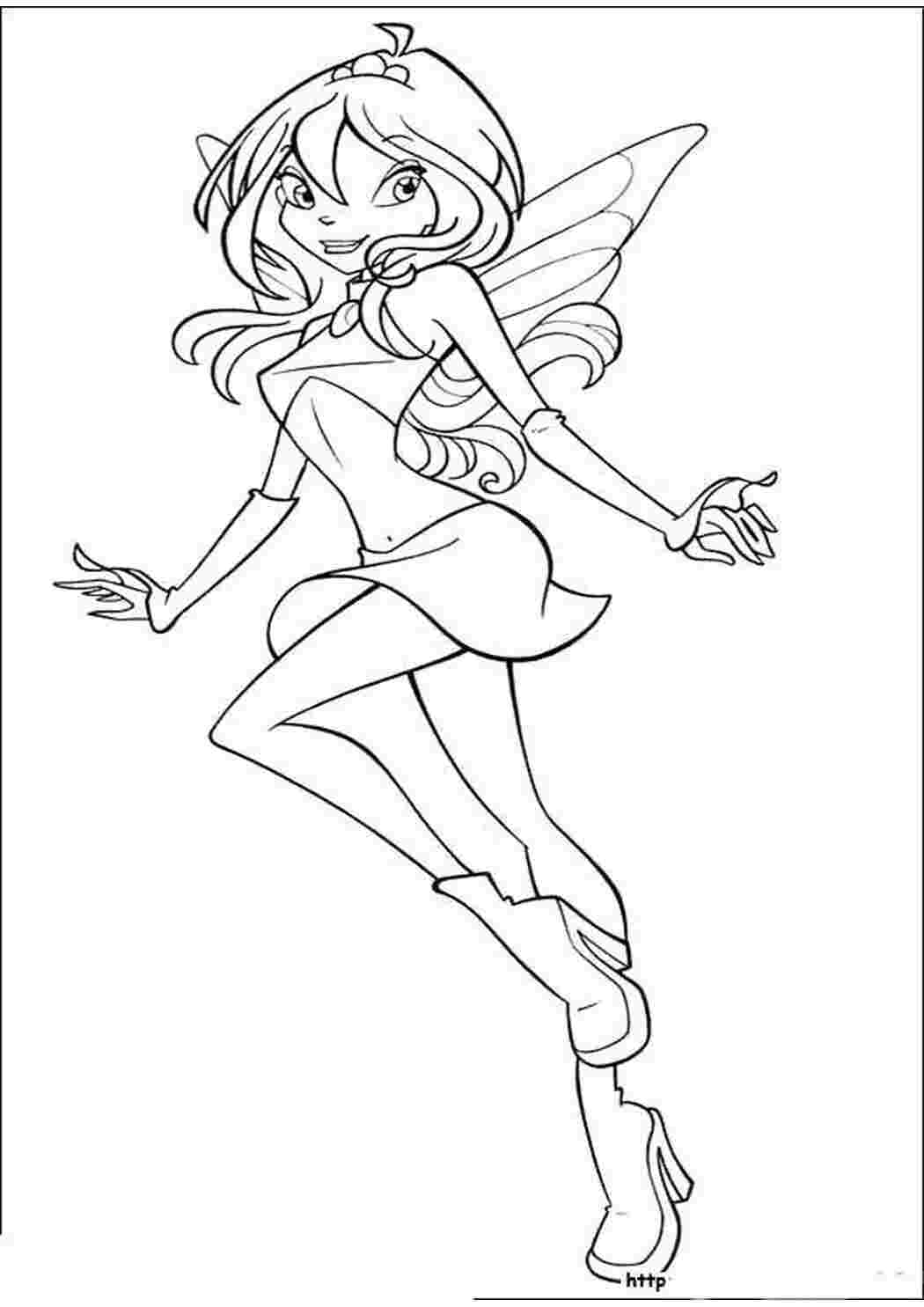 Раскраска Блум з мультфільму Winx