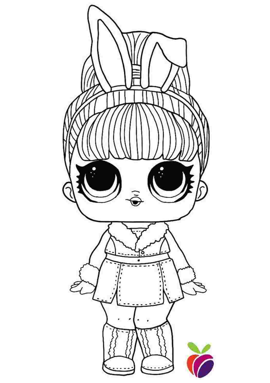 Раскраска Гарні розмальовки для дівчинки з лялькою LOL Snow Bunny розмальовки LOL