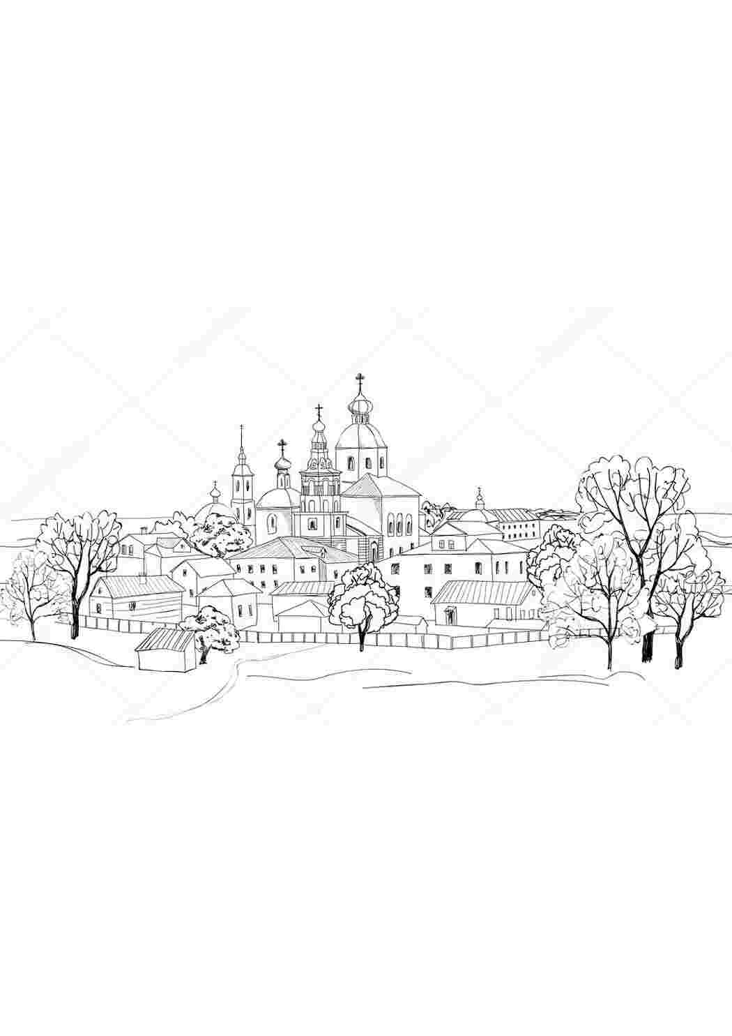 Раскраска Природа Пейзажі Міський пейзаж