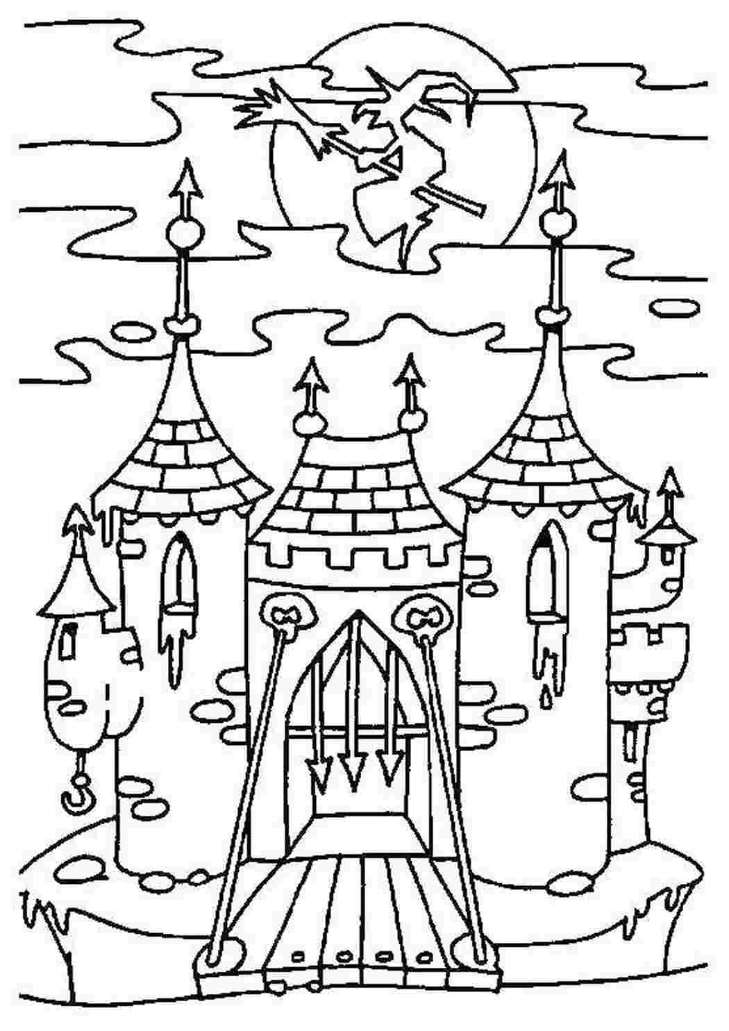 Раскраска Страшний замок