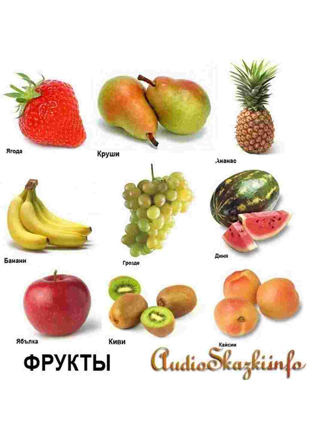 Раскраска картки фрукти яблуко груша слива мандарини