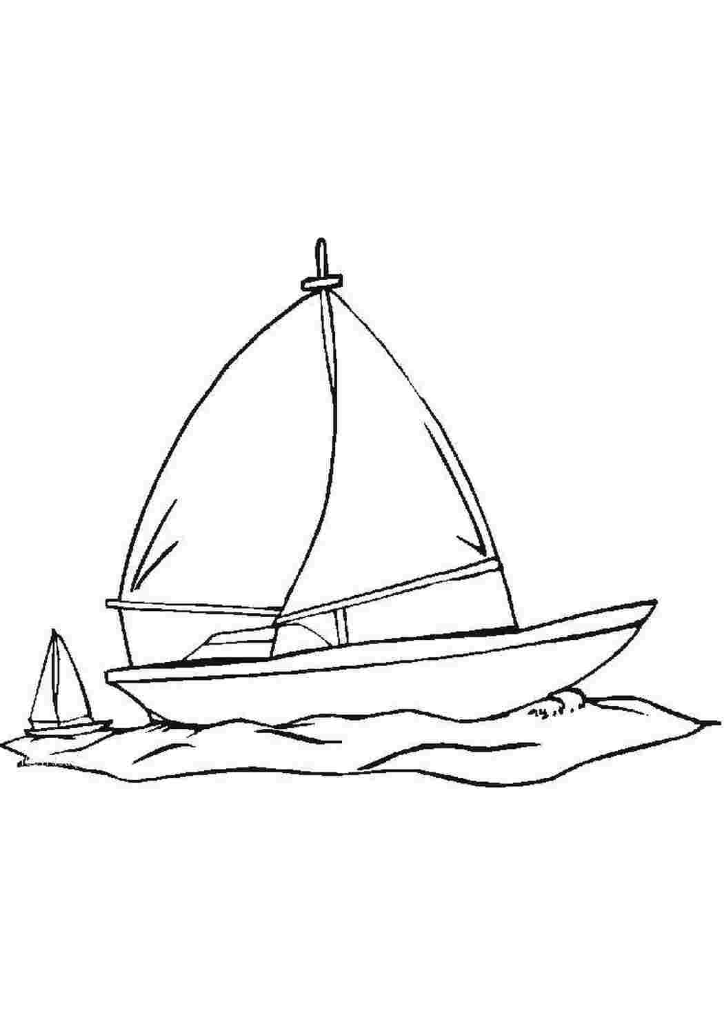 Раскраска Вітрильник у морі