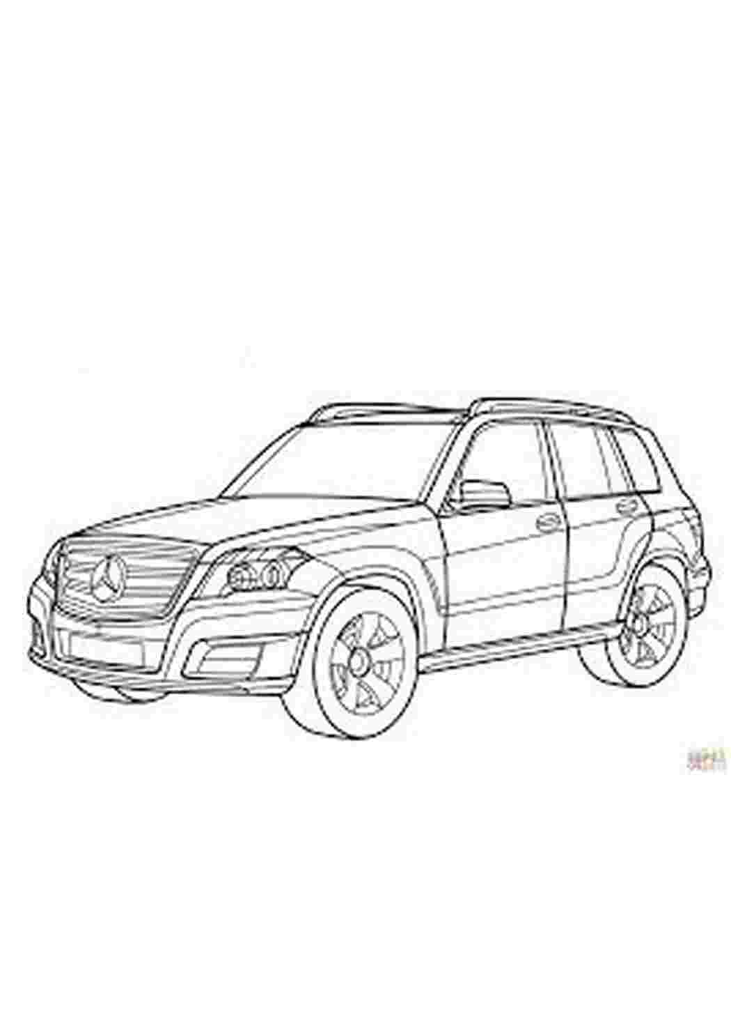 Раскраска розмальовки з машинами Mercedes Benz