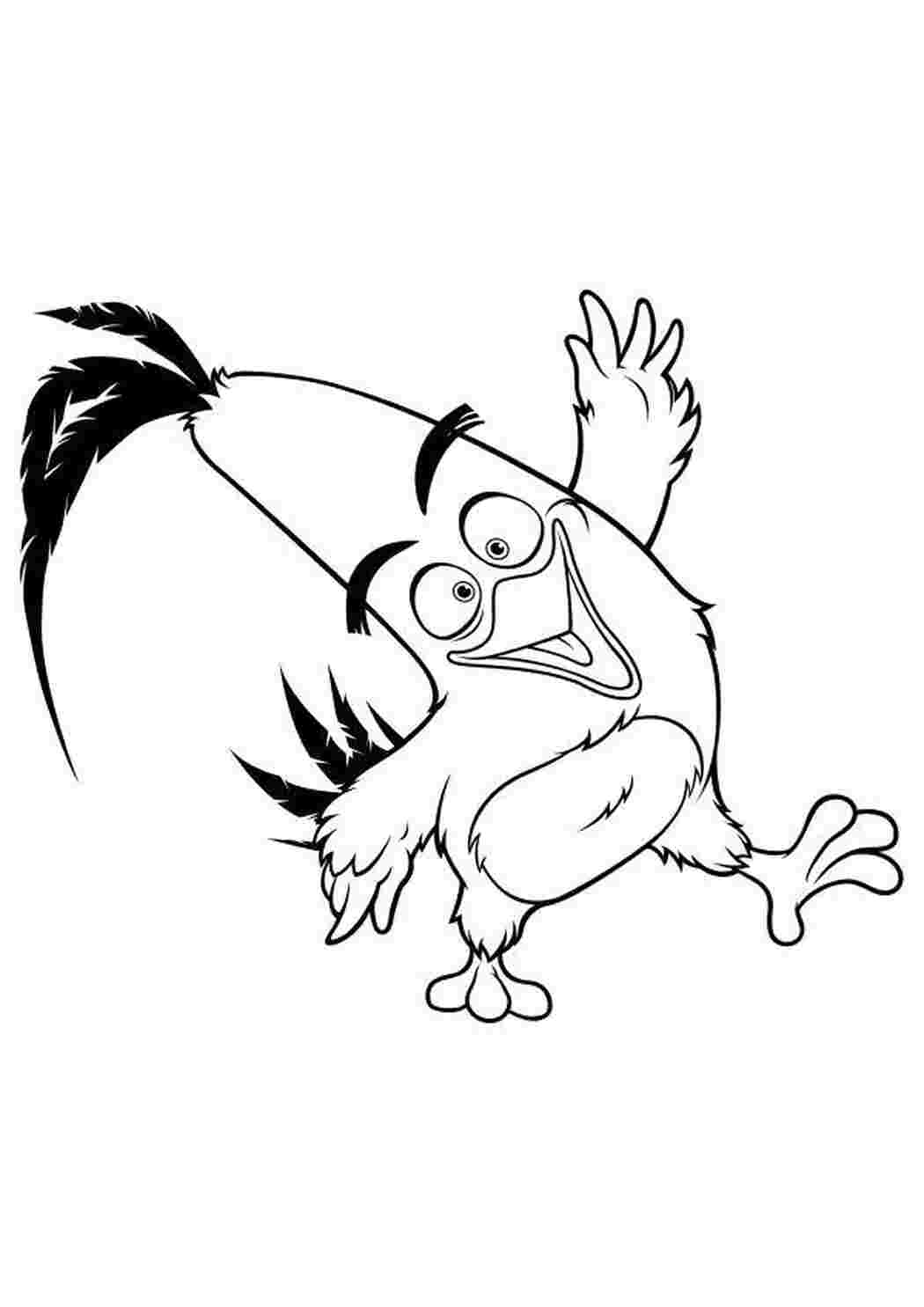 Раскраска Розфарбуй Angry Birds Веселий Чак