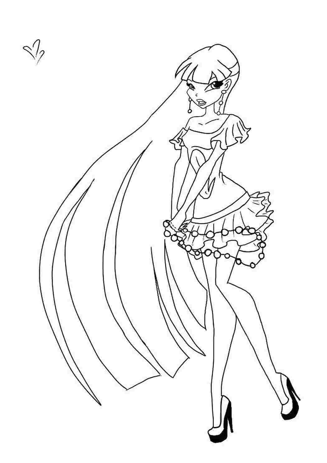 Раскраска Стелла з мультфільму Winx