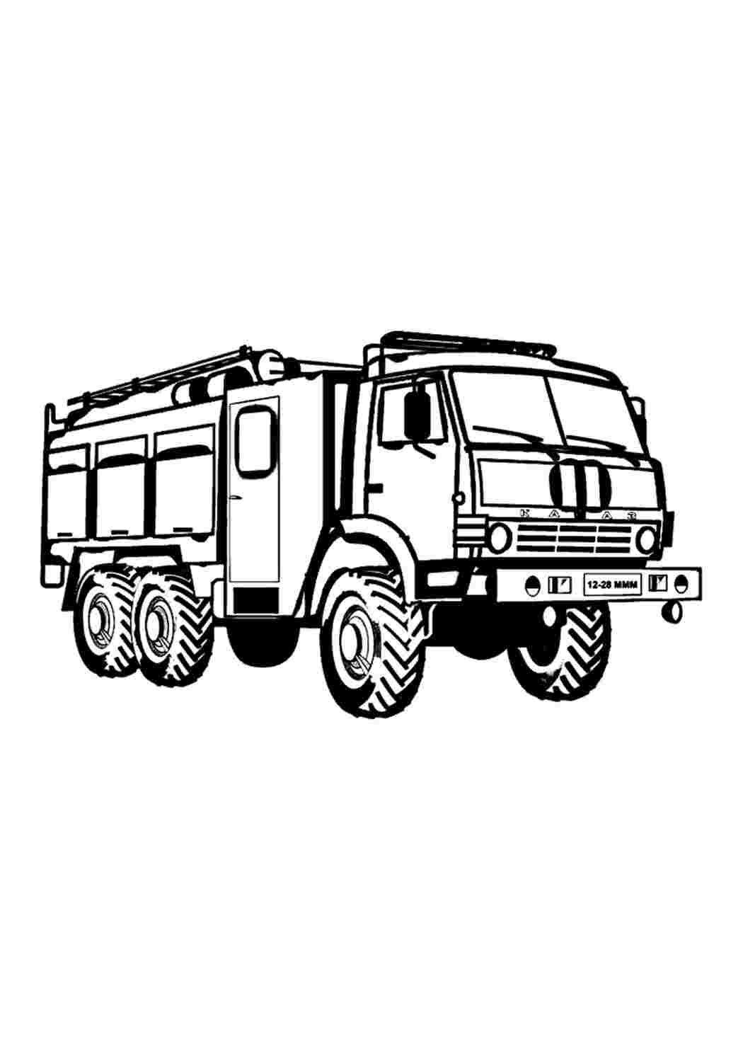 Раскраска Гарні розмальовки важкого червоного вантажівки яка допомагає в боротьбі з пожежею