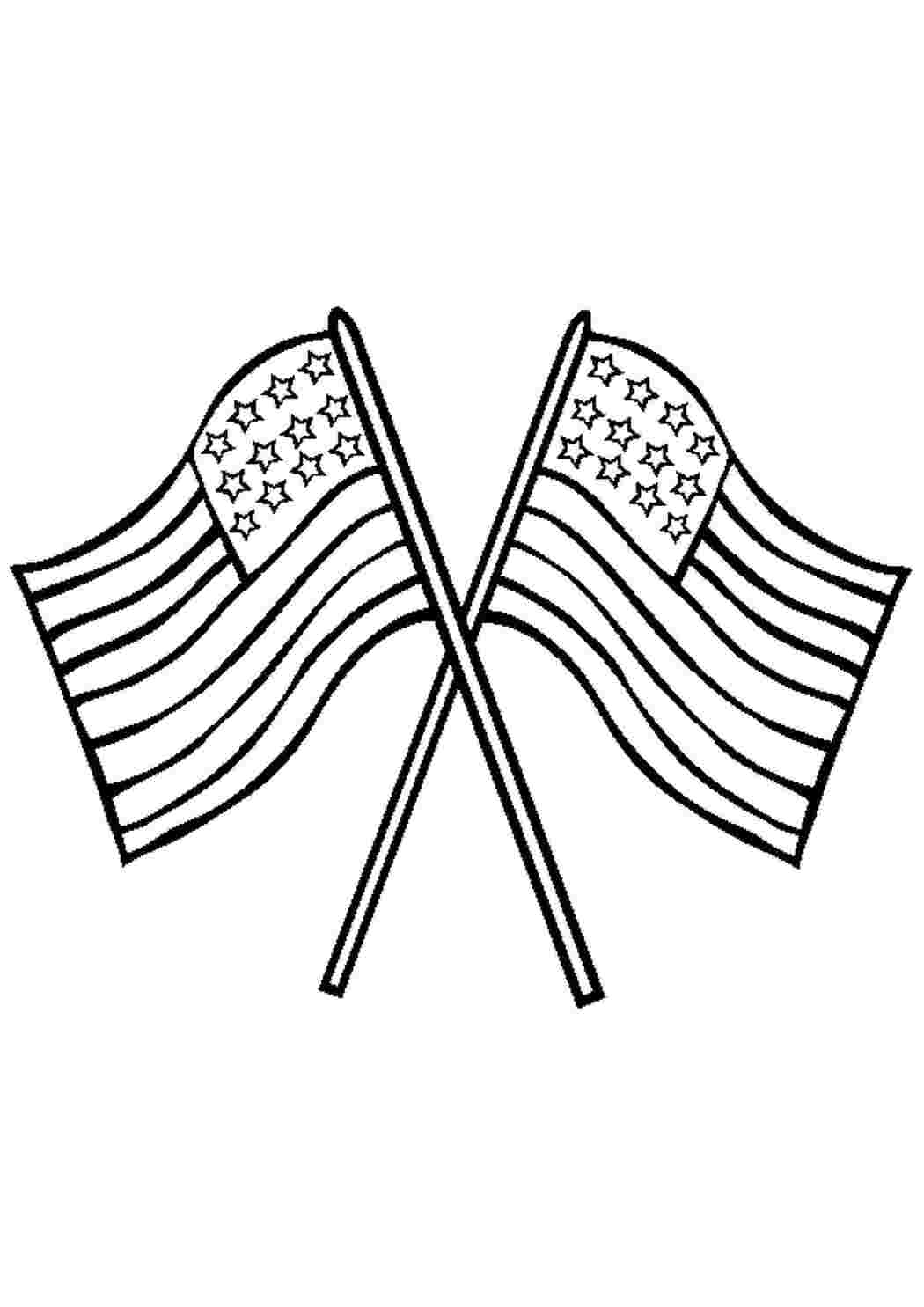 Раскраска 2 прапори США