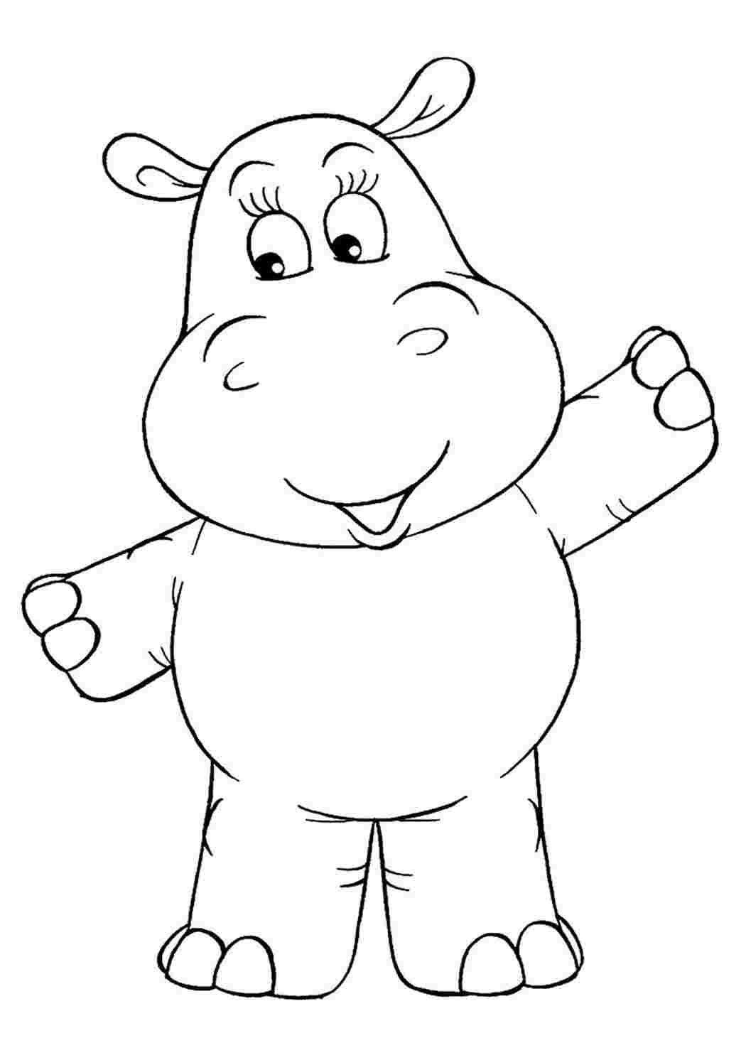 Раскраска Бегемоти це тварини з величезною пащею які живуть у болотах